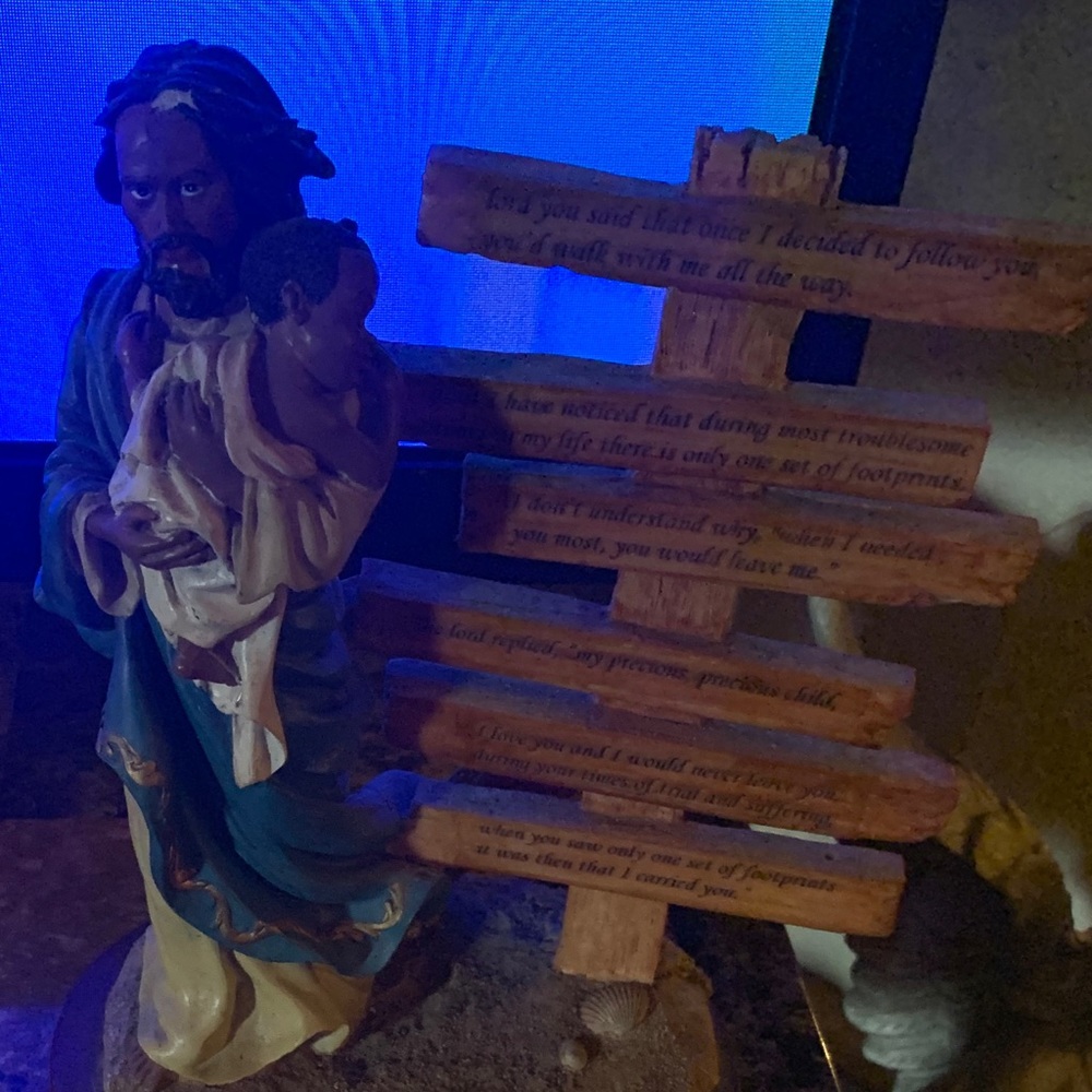 Acrylic Jesus caring child